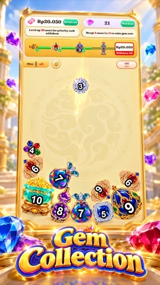 Gameplay: gem collection progress milestones